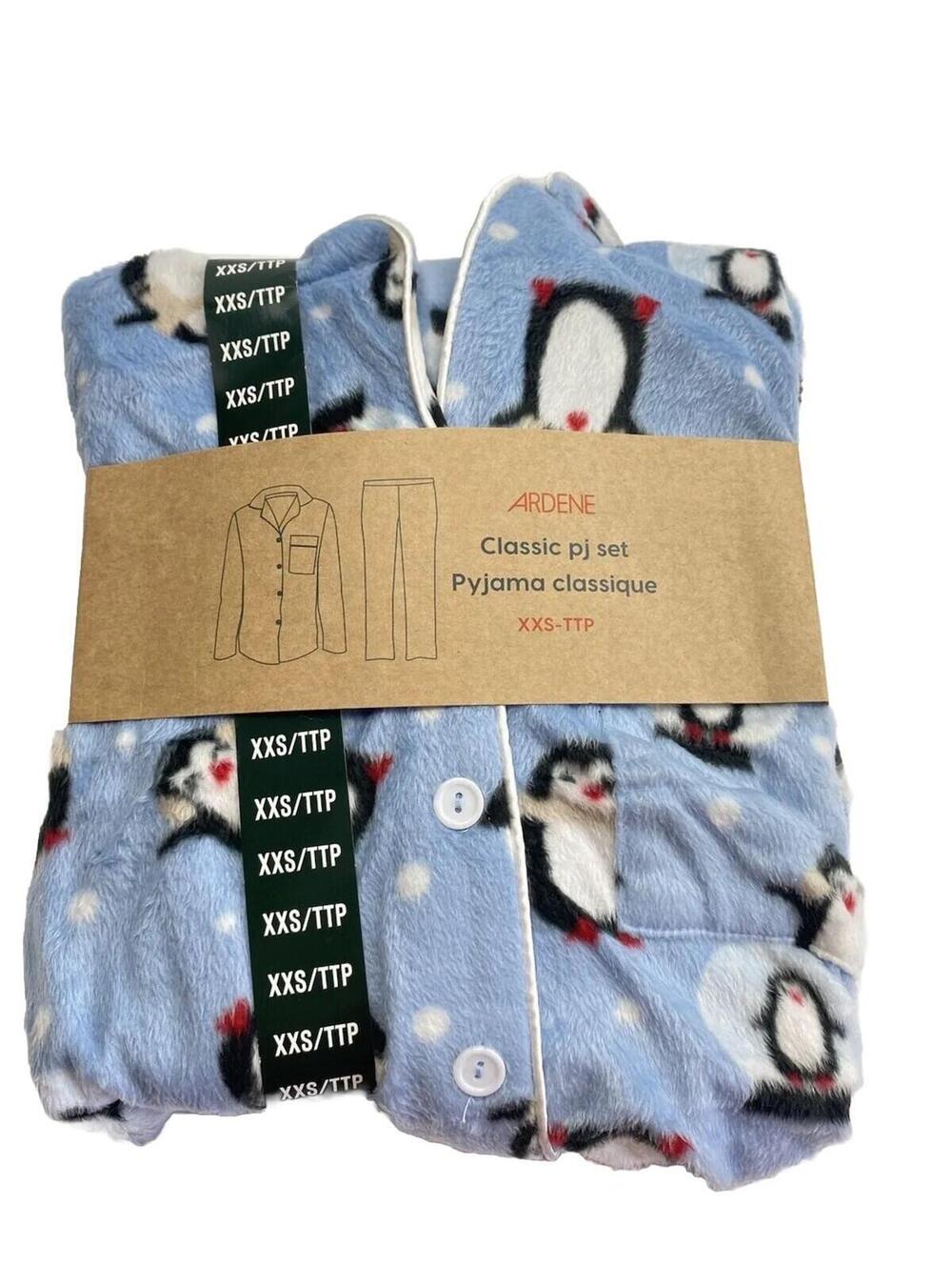 Blue PJ Set Women's Classic Cute Pyjamas Size XXS, Penguin, Gift Brand New!